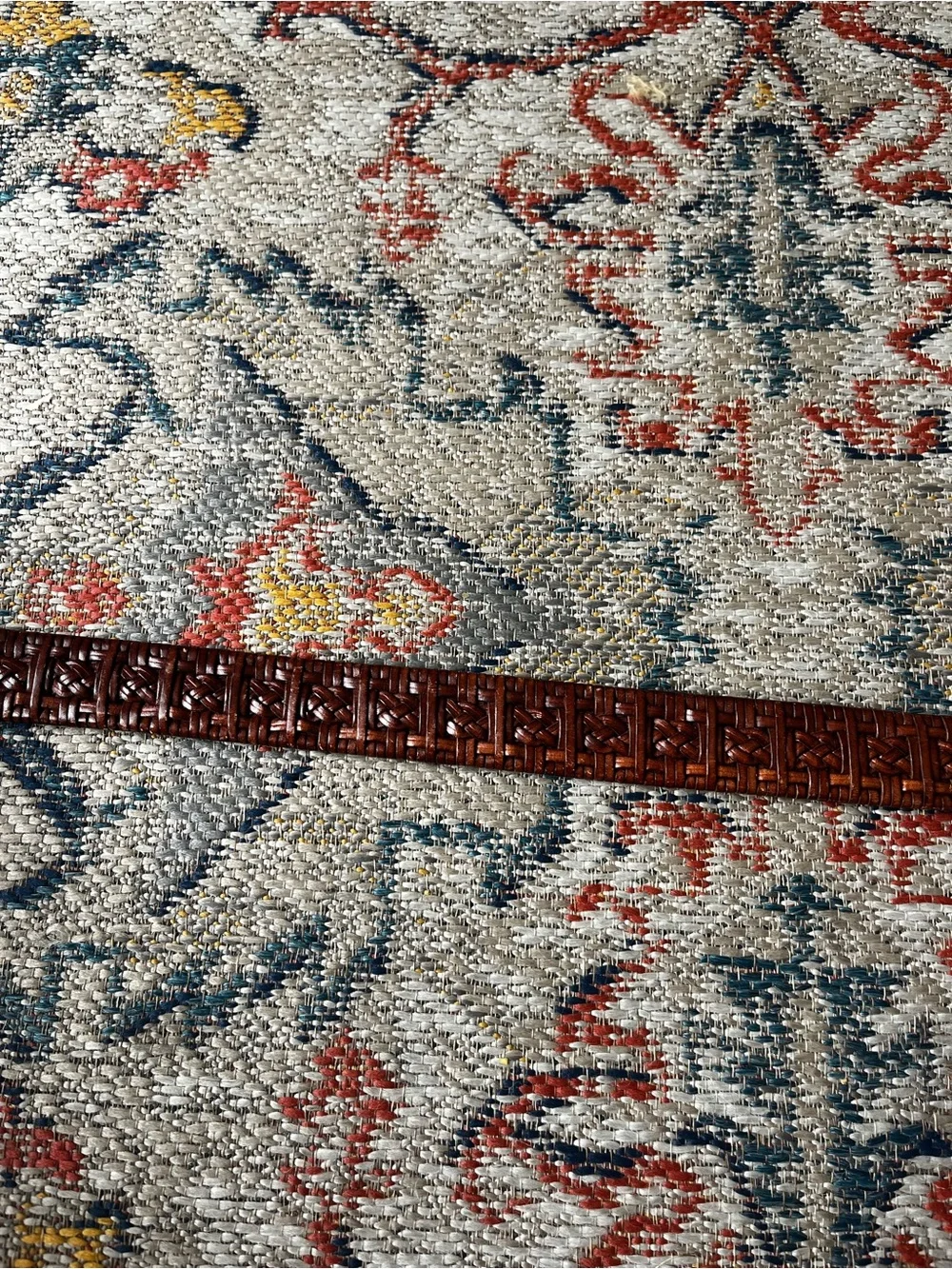 Handcrafted Woven Chestnut Brown Leather Belt with Polished Buckle Unbranded
